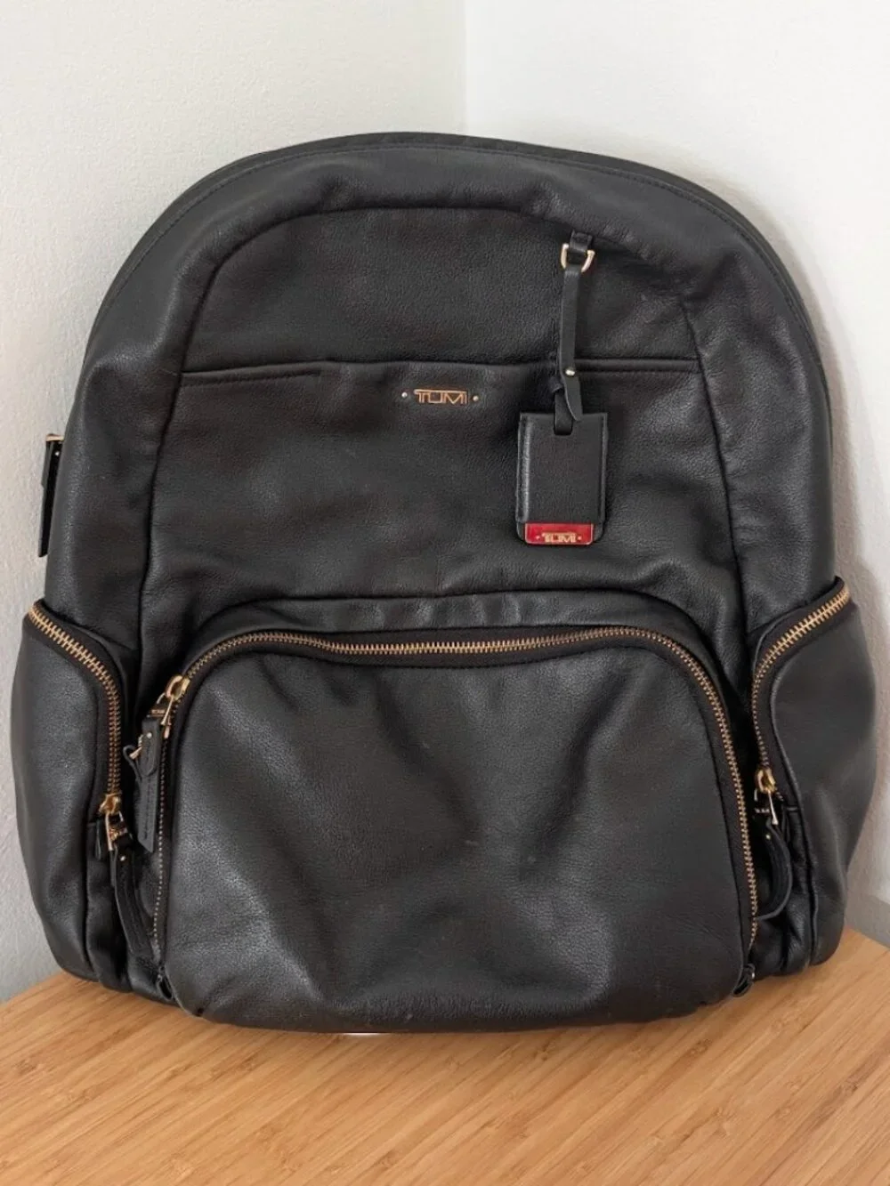 TUMI Voyageur Leather Calais Backpack - Black Leather